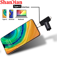 SHANDIAN wielofunkcyjna pamięć USB OTG szybki napęd USB 64GB 32GB Pen drive 3w1 Micro USB 2.0 darmowa TYPE-C adapter prezent 2